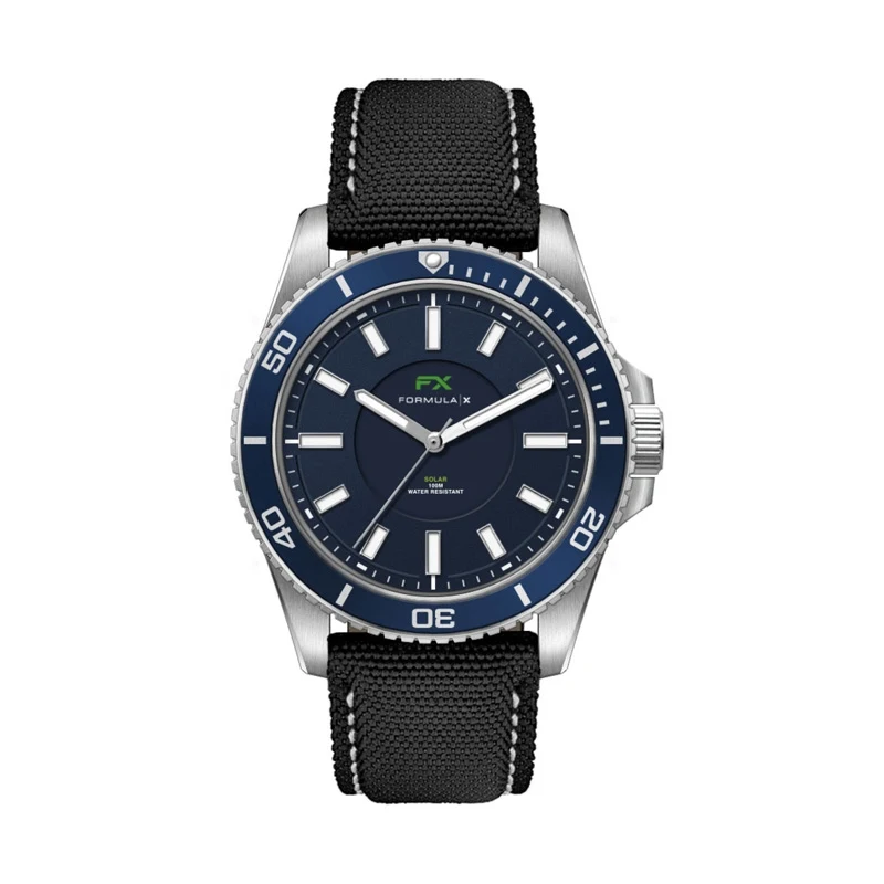42.5MM, SS, SILVER CASE, BL BEZEL, 3-HAND "SOLAR" MVT 1