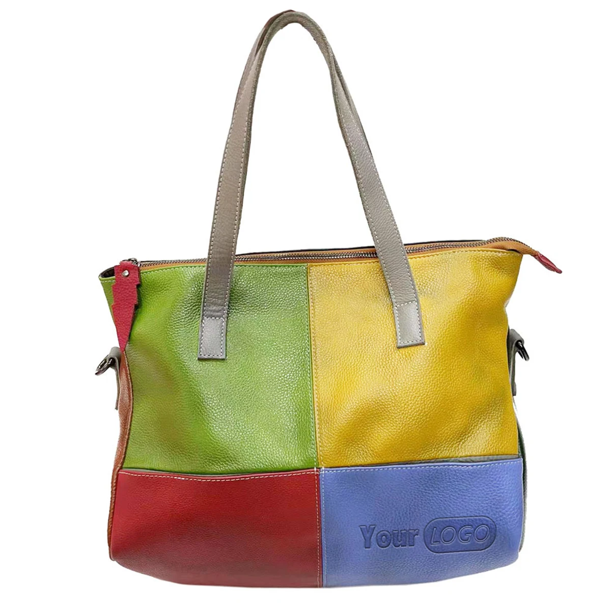 Genuine Leather Vintage contrasting tote cross-body bag 1