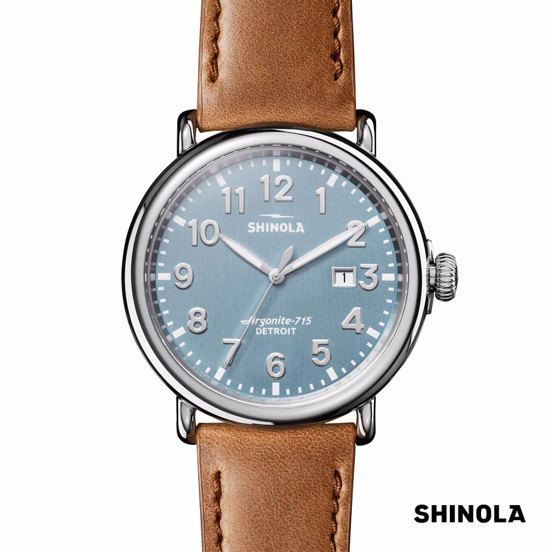 Shinola® Runwell Watch - Stone Blue/Tan
