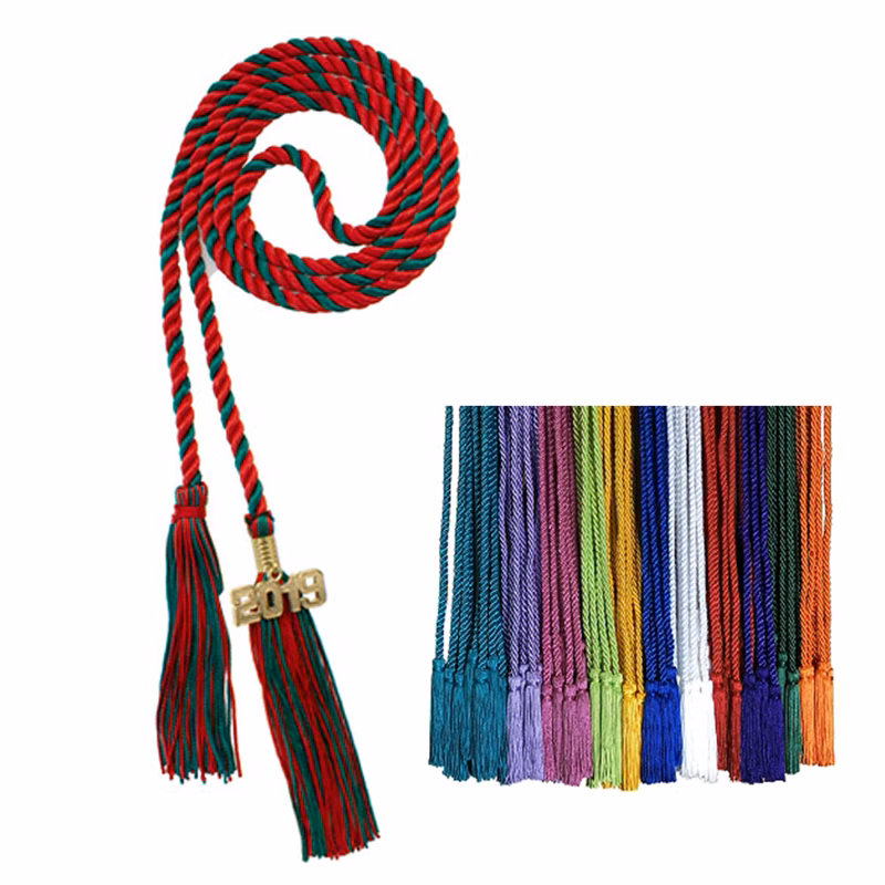Intertwined Graduation Honor Cords With Charm Tag MOQ 50pcs
