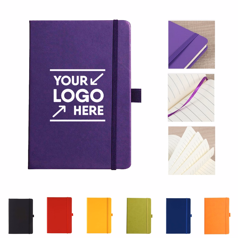 PU Journal For Business With Elastic Band