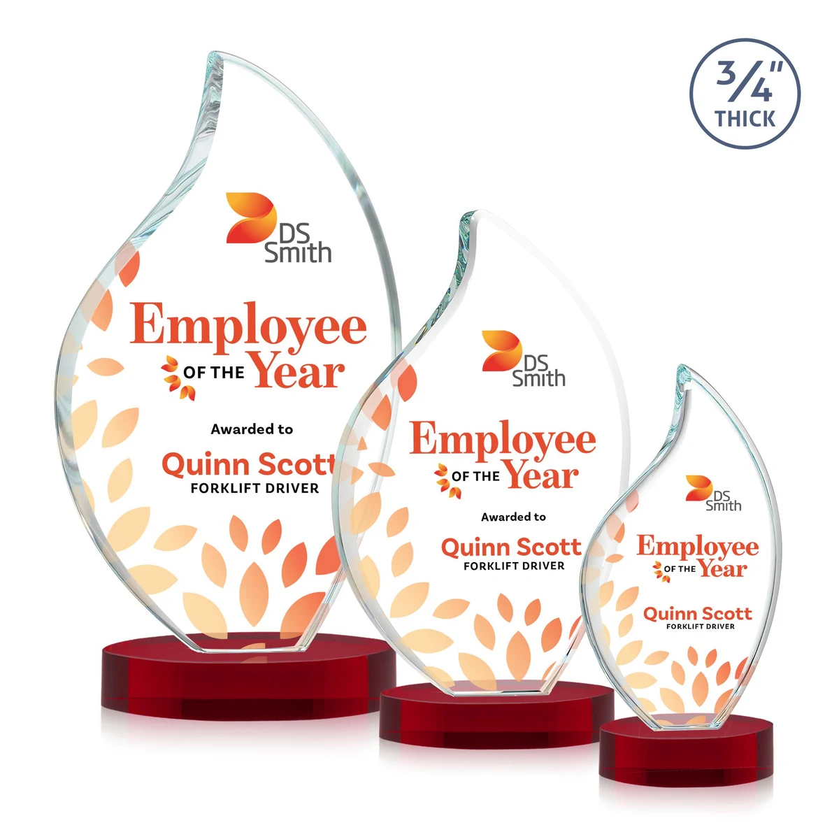 Odessy Flame VividPrint™ Award on Alberton Base - Red 1