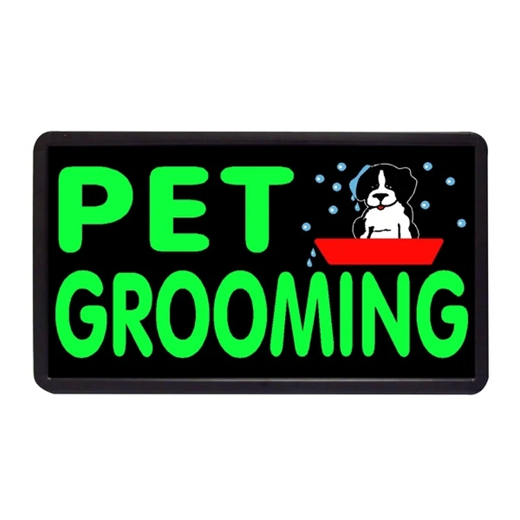 Pet Grooming 13" x 24" Simulated Neon Sign 1