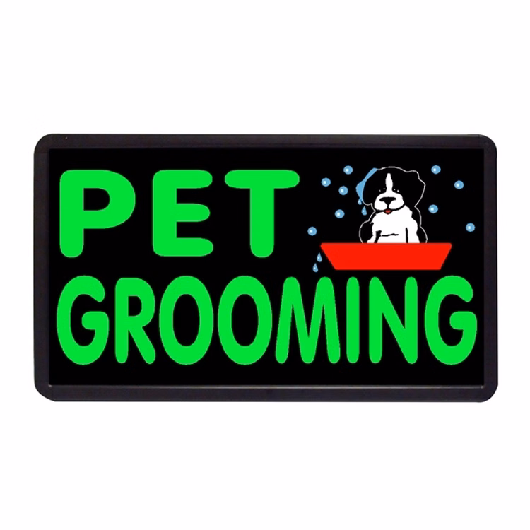 Pet Grooming 13" x 24" Simulated Neon Sign