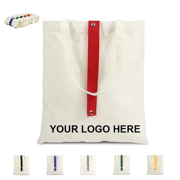 Custom Foldable Canvas Grocery Tote with Snap Closure — Eco-Friendly Shopping & Carrier Bag, custom tote bag with logo imprint 1