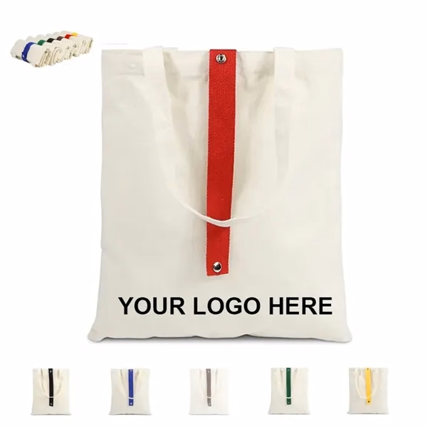 Custom Foldable Canvas Grocery Tote with Snap Closure — Eco-Friendly Shopping & Carrier Bag