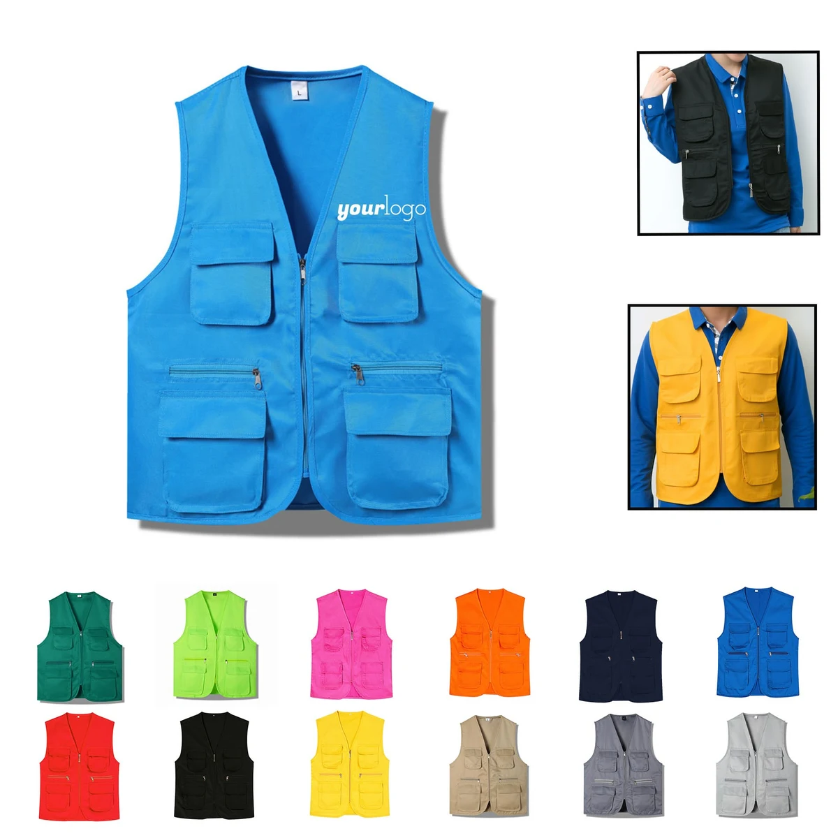 Multi-Pocket Work Clothes Vest Volunteer Vest 1