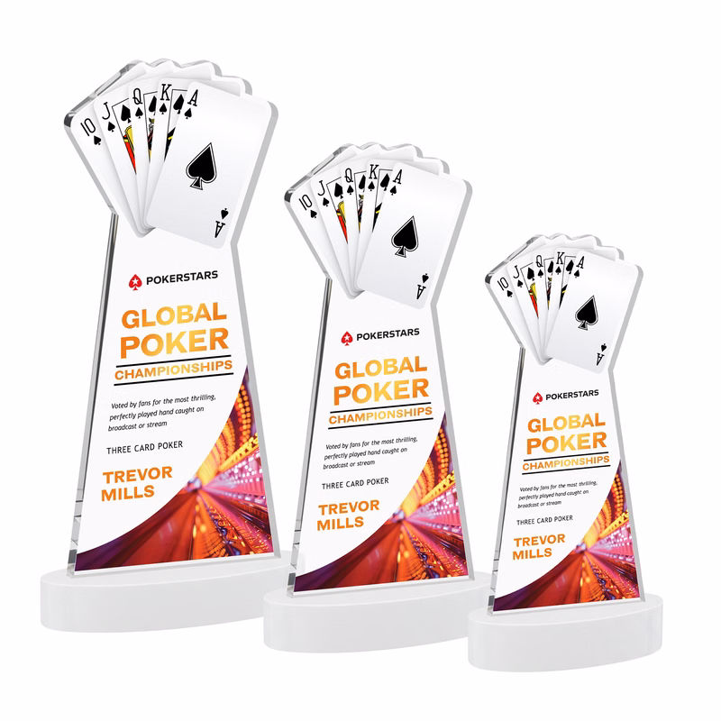 Poker VividPrint™ Award on Alberton Base - White