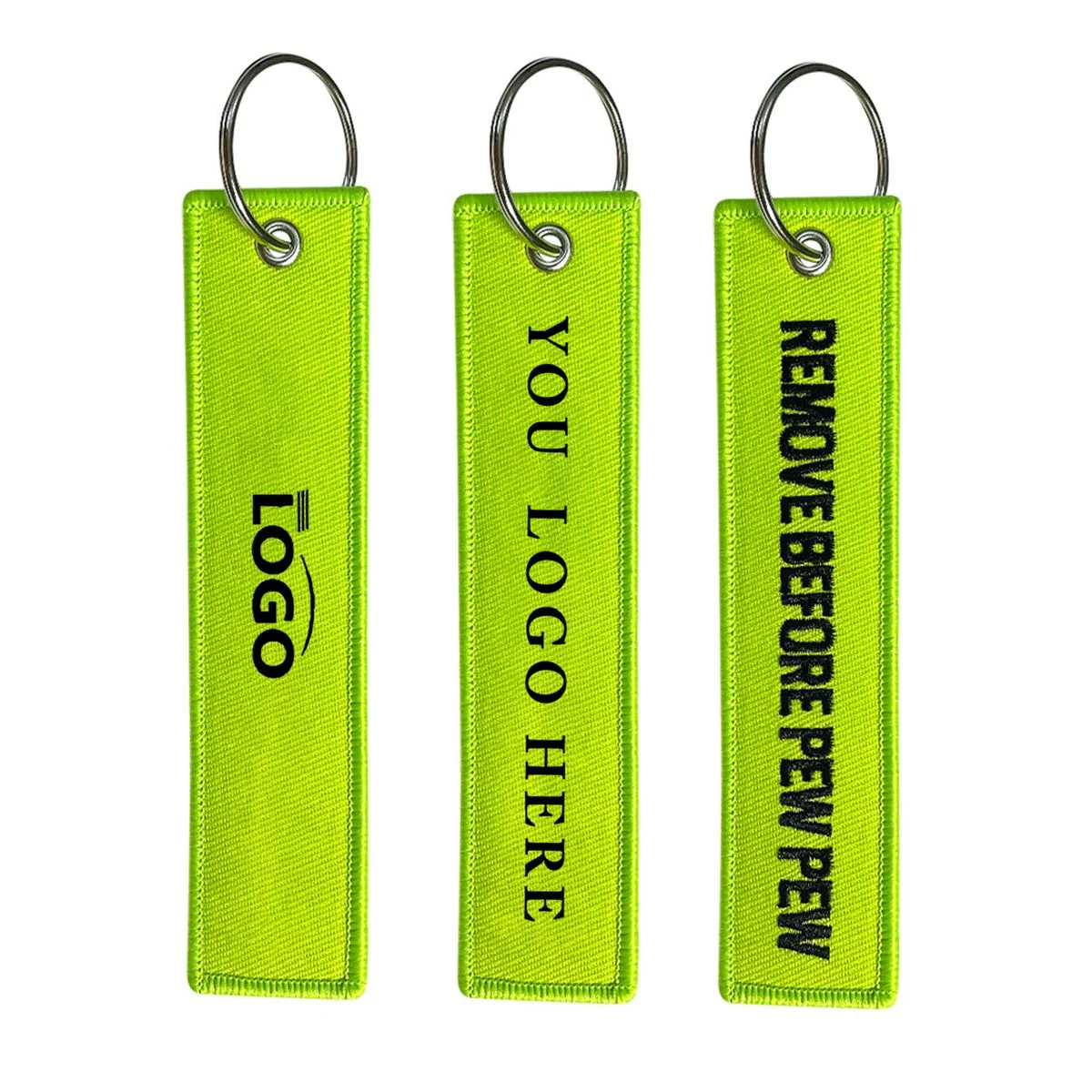 MOQ100 Embroidered Polyester Keychain Tag Label 1
