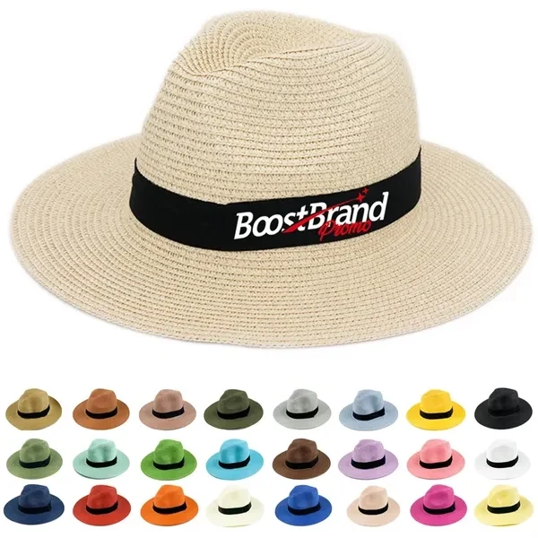 Custom Lightweight Eco-Friendly Straw Wide Brim Sun Hat with UV Shield — Summer Essential 1