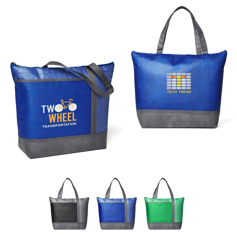 Hexagon Pattern Non-Woven Cooler Tote 1