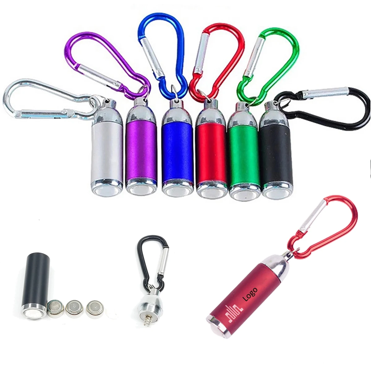 LED Mini Flashlights with Carabiner 1