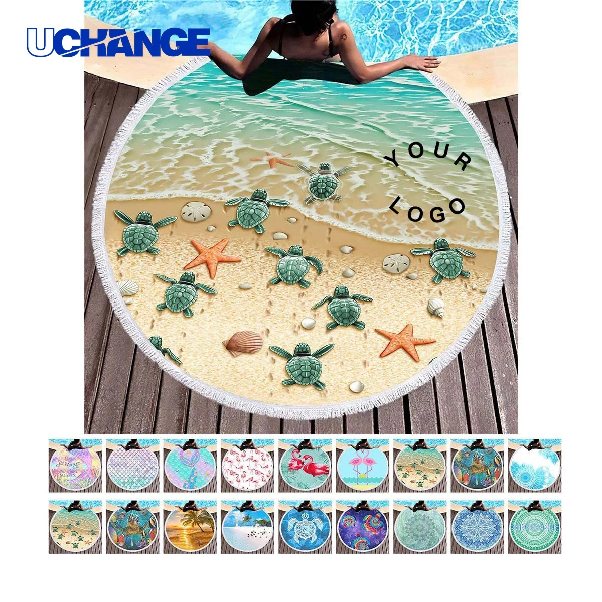 Microfiber Round Beach Towel for Pool and Outdoor Use 1