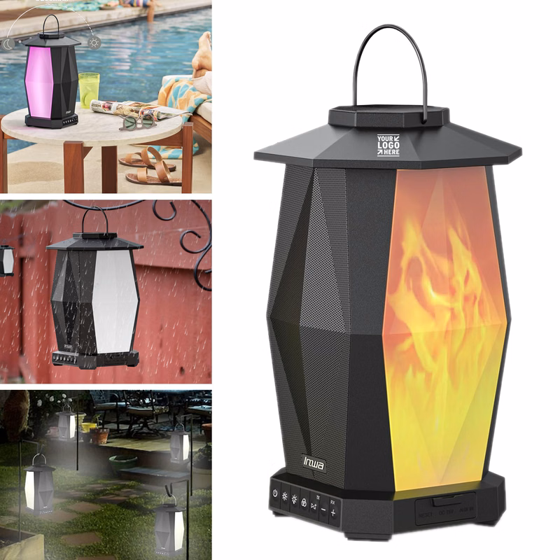 Outdoor Yard Pool IPX5 Waterproof Bluetooth Beat-Driven Light Show Linkable Wireless Speaker