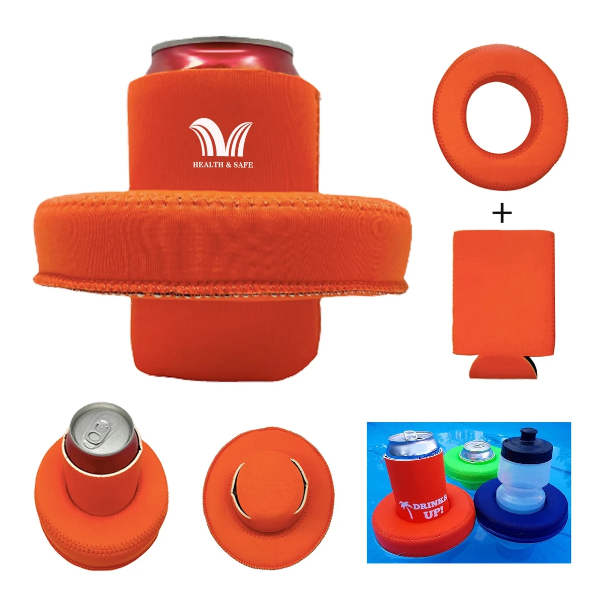 Neoprene Floating Drink Holder w/ Can Sleeves 1