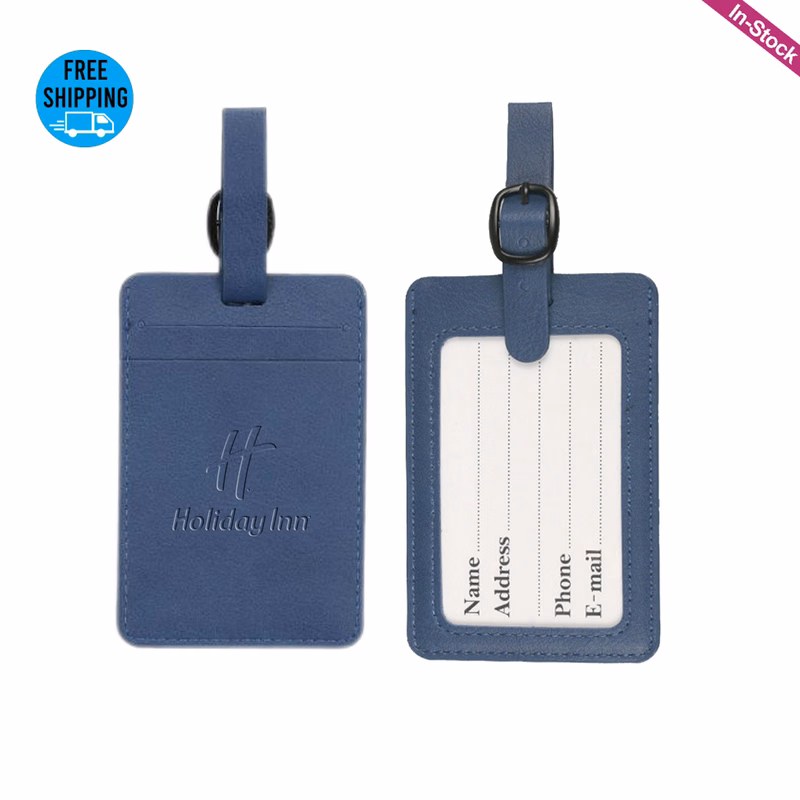 PU Leather Luggage Tag with adjustable strap