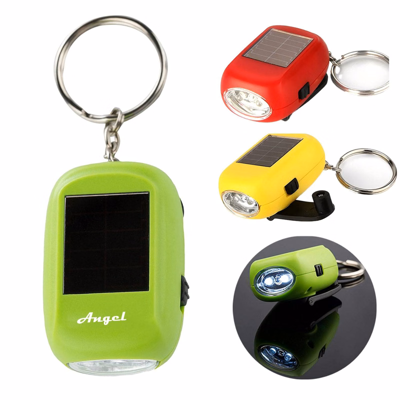 Mini Solar Hand-Crank LED Flashlight for Emergency Use