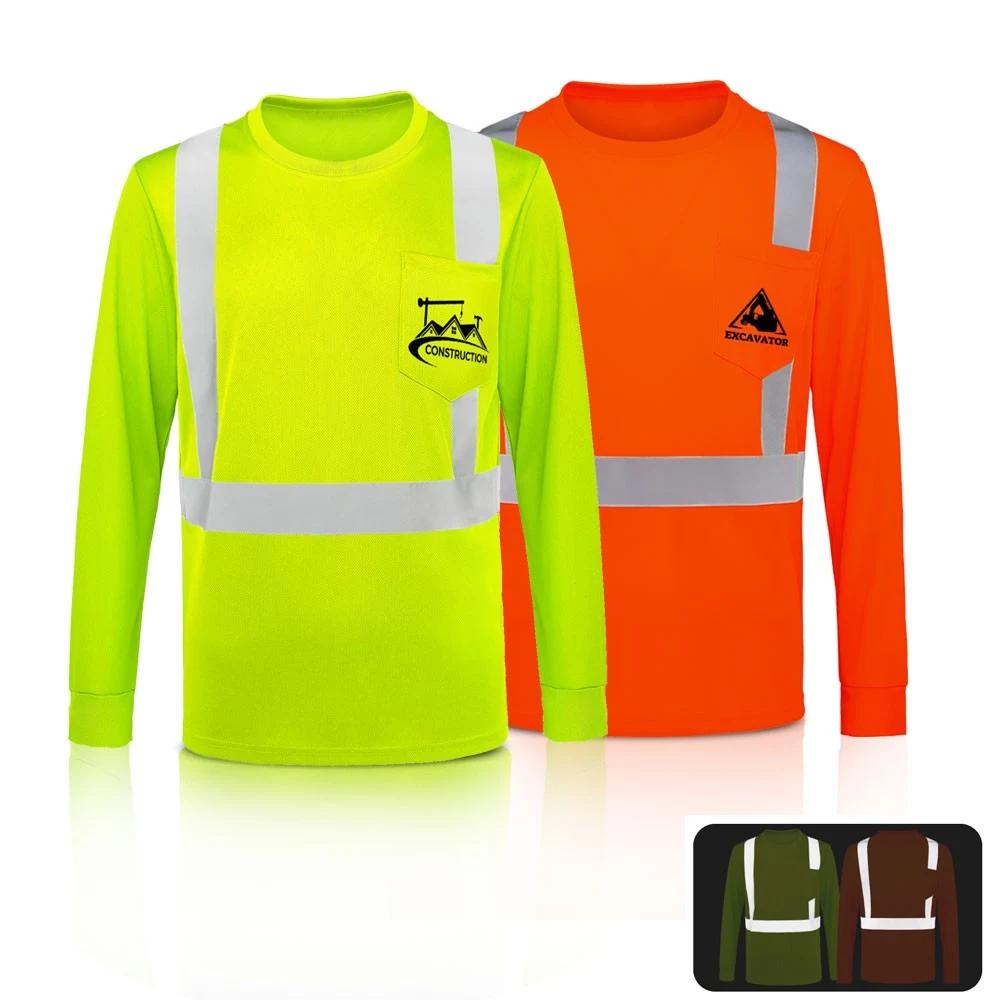 Class 2 Hi Vis Reflective Long Sleeve Safety T Shirt 1