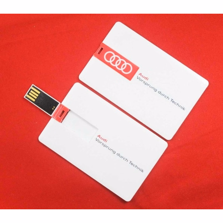 3 1/3"*2 1/8" card USB flash drivers 2GB with two side fullcolor full size imprint