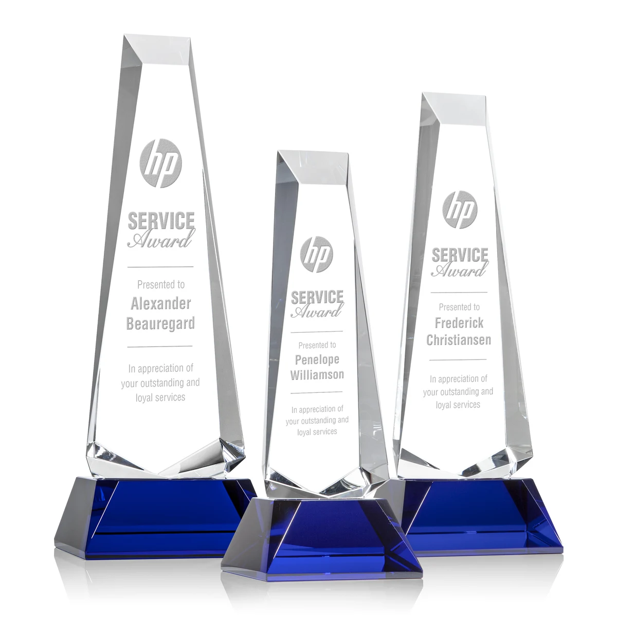 Rustern Obelisk Award on Base - Blue 1