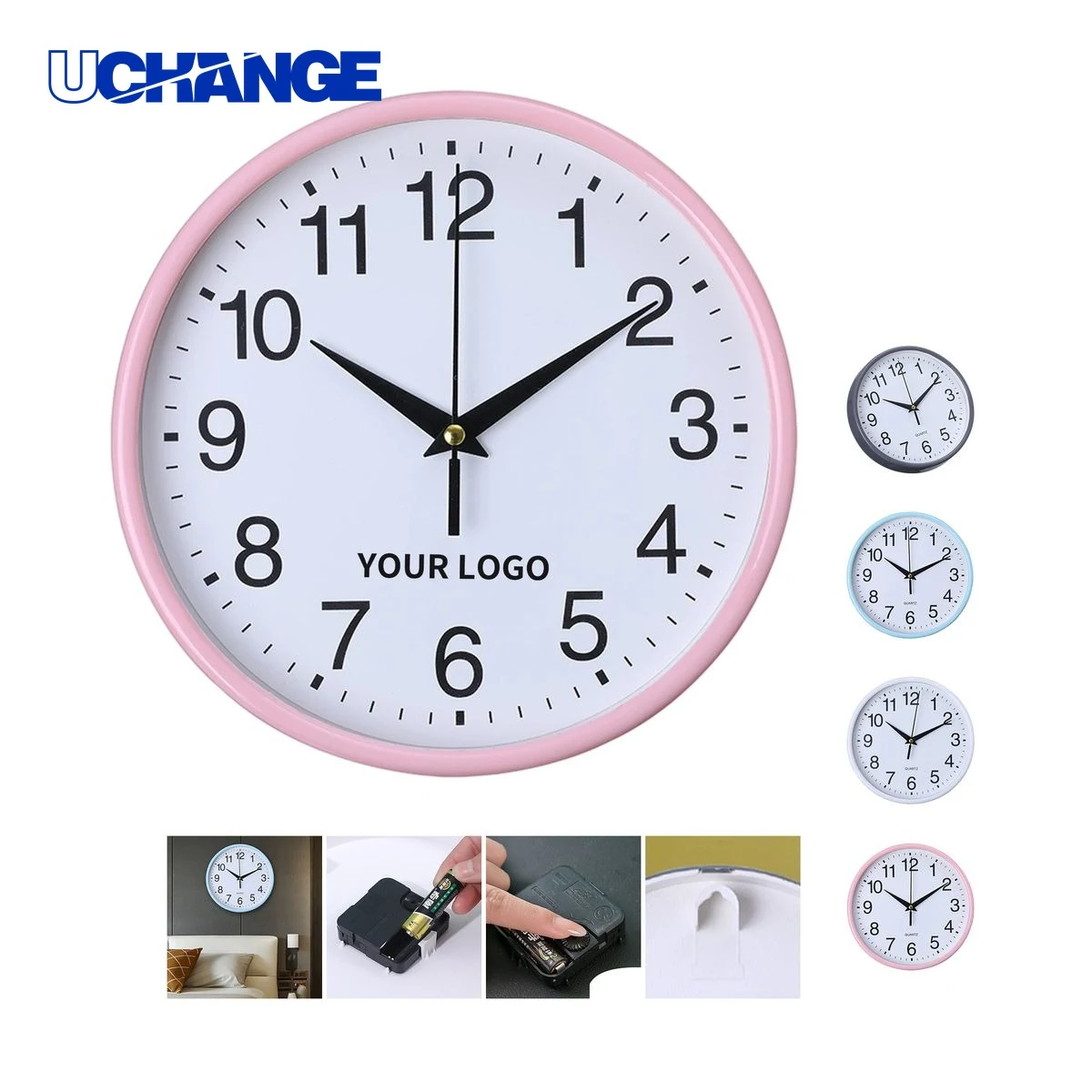 Plastic Wall Clock Timepiece 12" with Custom Face 1