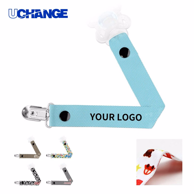Pacifier Strap Polyester with Metal Clip