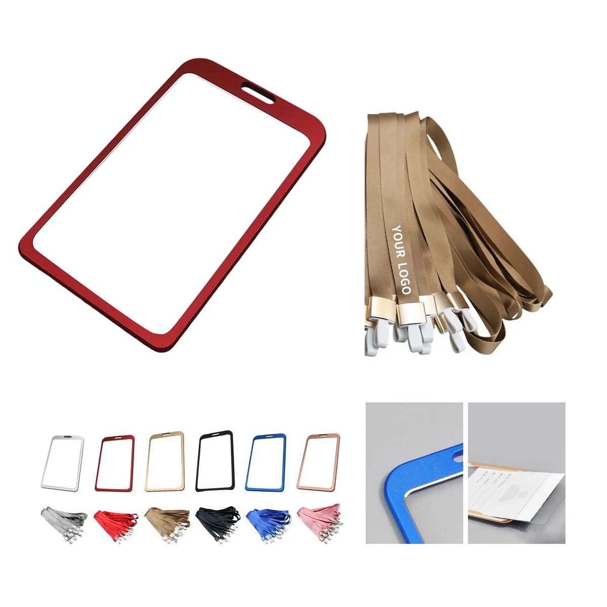 Portable Badge Holder Metal with Lanyard 1