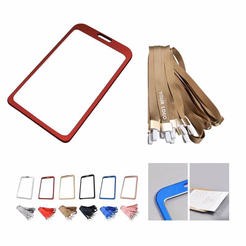 Portable Badge Holder Metal with Lanyard