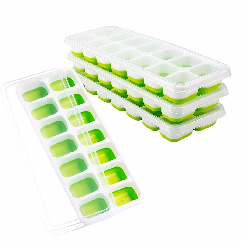 Ice Cube Trays Easy-Release Silicone 4 Pack 14-Ice