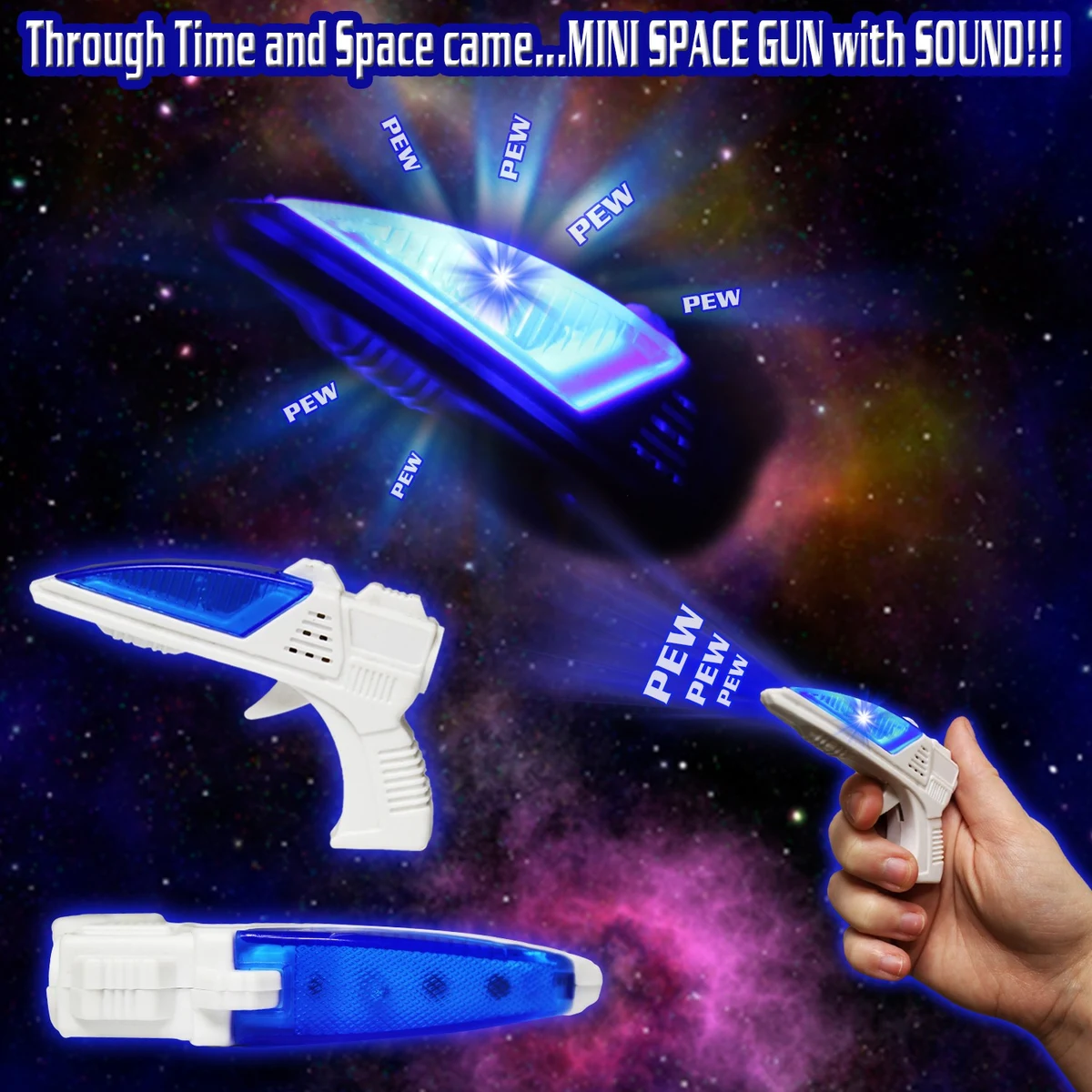 3 1/2" Mini Light Up Space Gun with Sound 1