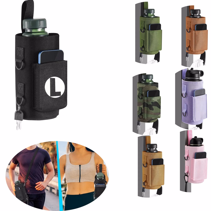 Magnetic Closure Water Bottle Holder Crossbody Bag