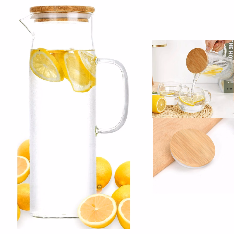 40 oz Glass Pitcher with Lid Water Carefe with Handle