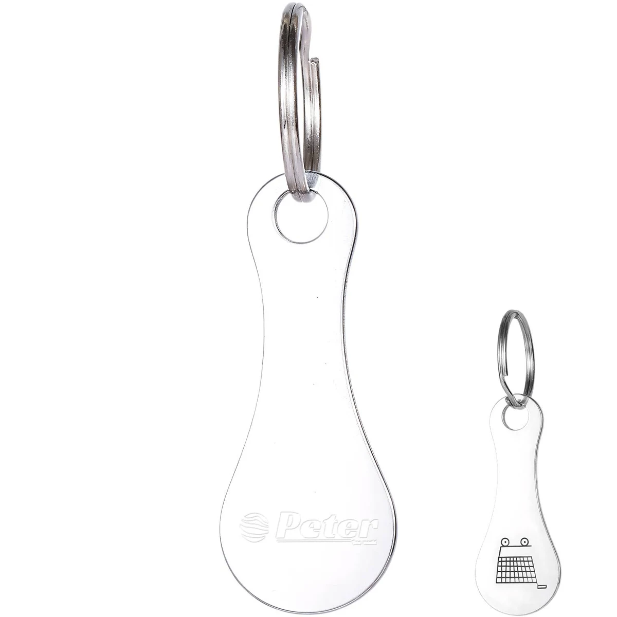 Stainless Steel 25-Cent Token Keychain 1