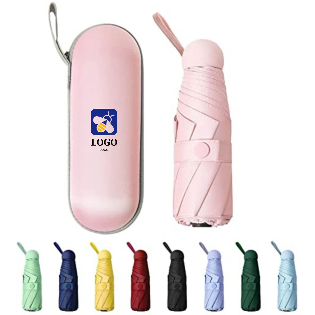 Portable Windproof Mini Travel Sun Rain Umbrella With Case 1