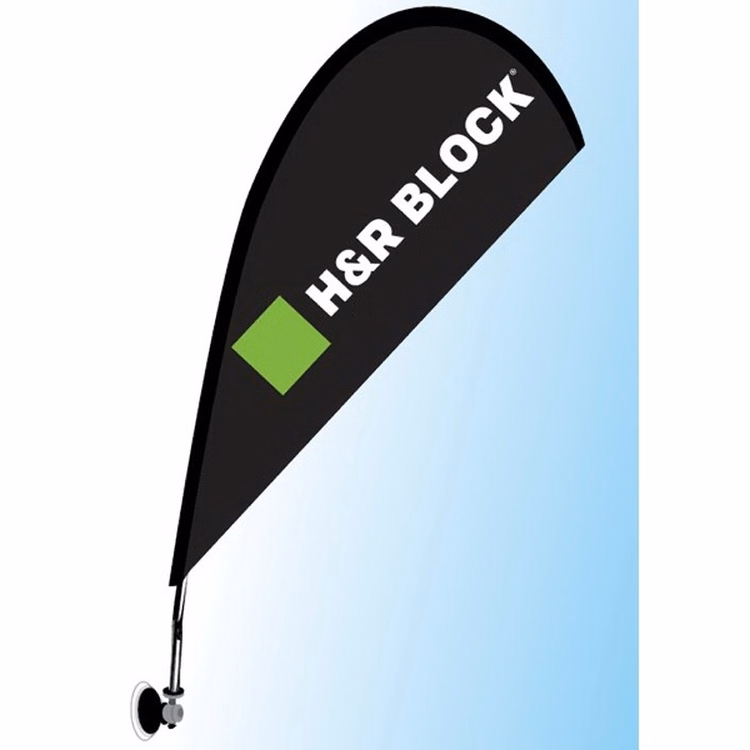 Suction Cup Teardrop Window Flag  - Single Sided
