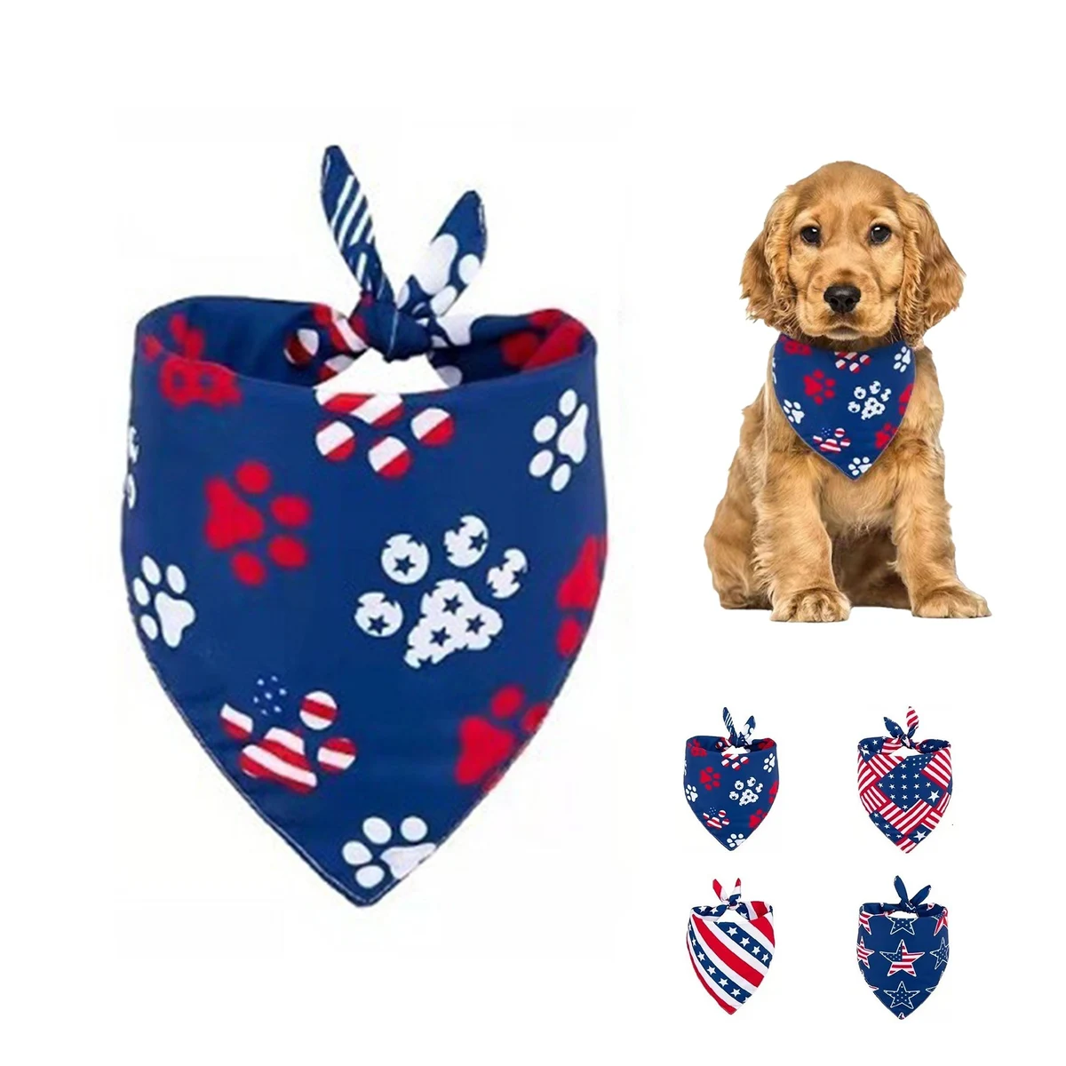 Independence Day Pet Dog Triangle Drool Towel 1