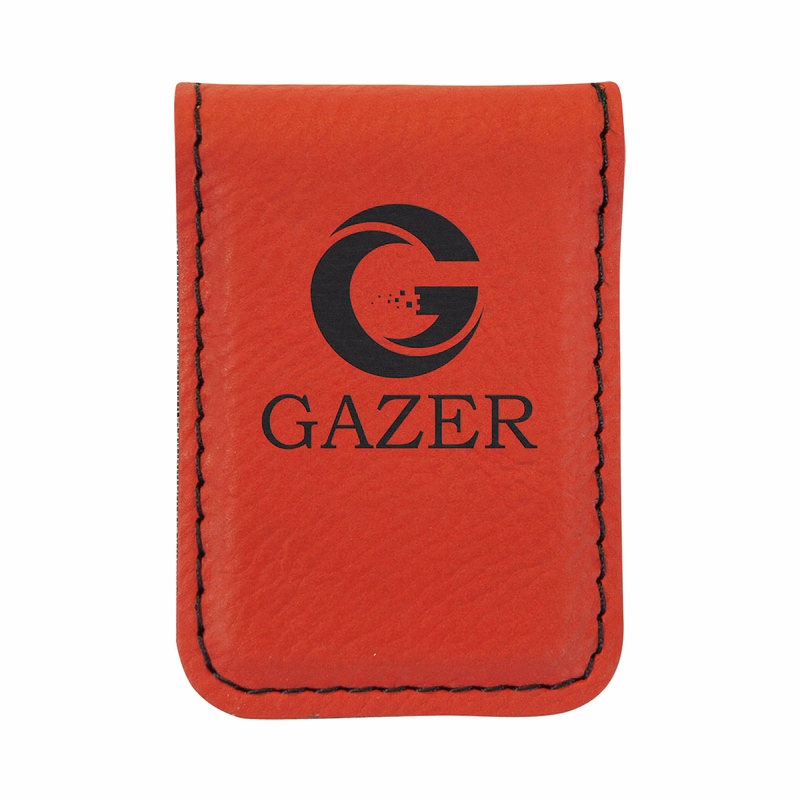 Red Leatherette Money Clip