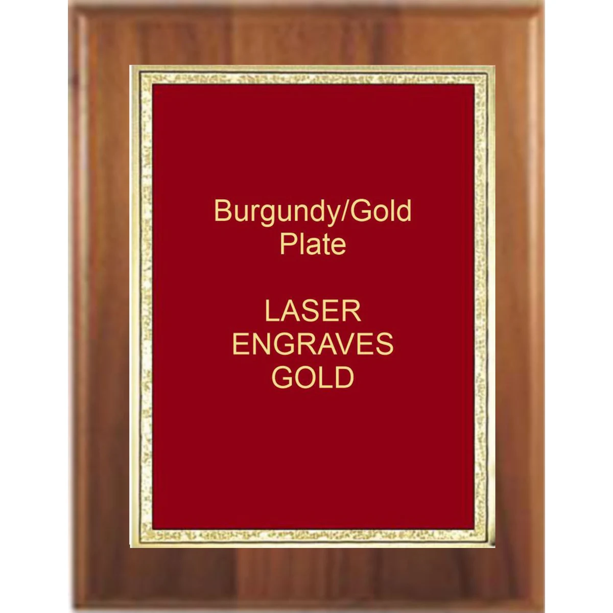 9" x 12" Cherry Finish Plaque with a Burgundy Florentine Plate 1