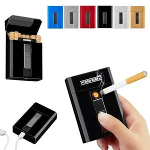 Metal Cigarette Case With USB Rechargeable Lighter 1