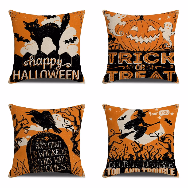 Flax Halloween Printed Pillowcase