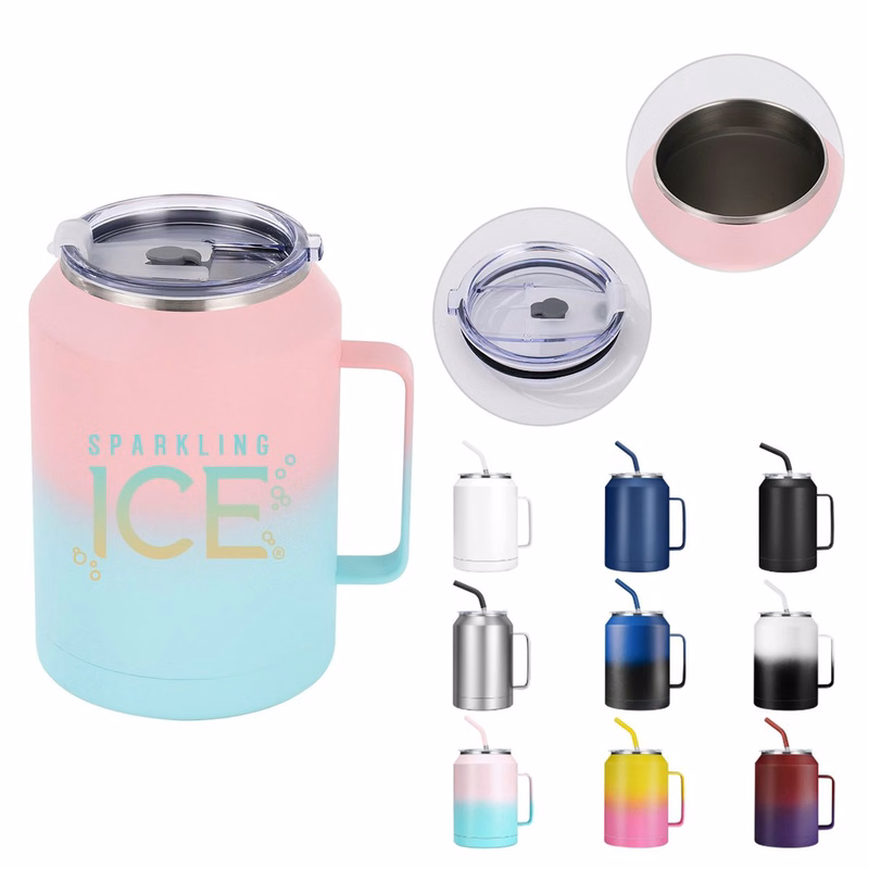 32 oz. Vacuum Insulated Mug with Handle and Straw