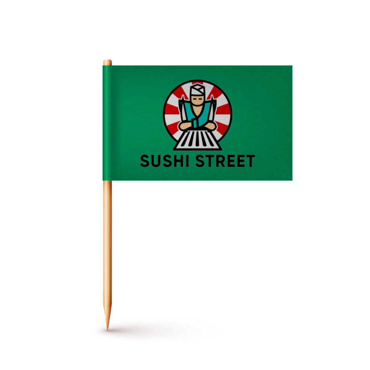 Custom Paper Toothpick Flags - Style A Flag Size 1" x 1.5" 1