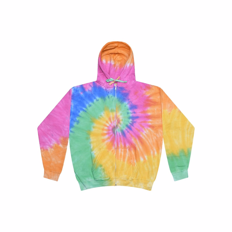 Unisex Tie-Dyed Full-Zip Hooded Sweatshirt - 8888