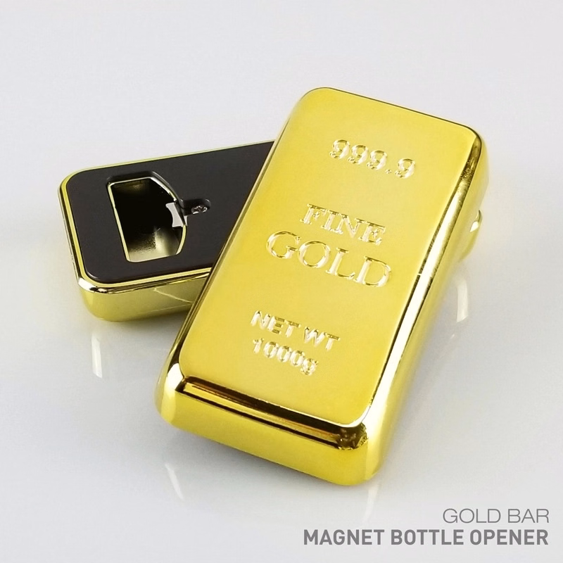 Gold Bar Magnet Bottle Opener