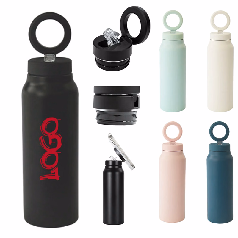 MOQ50 24oz Insulated Water Bottle With Magnetic Phonr Holder