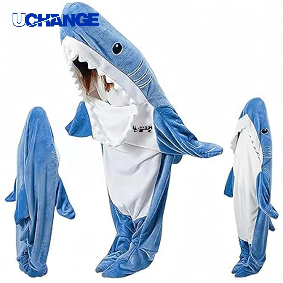 Shark Blanket Hoodie Cosplay Nightgown, custom hoodie or sweatshirt with logo imprint 1