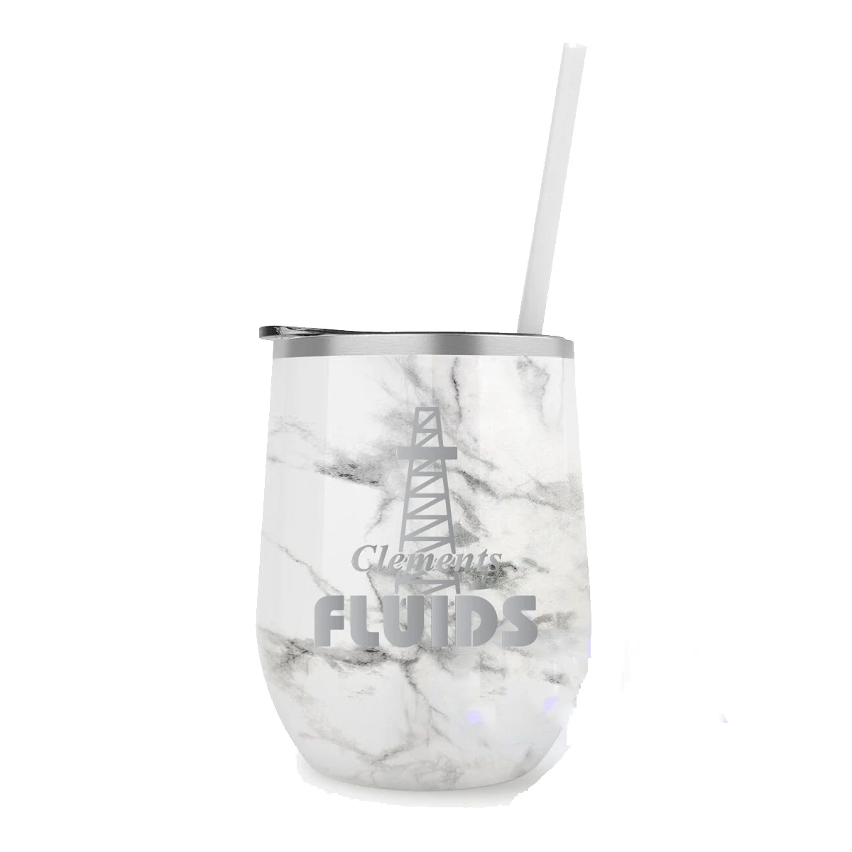 12 Oz. Maars Gray Marble Bev Steel Stainless Steel Wine Tumbler 1