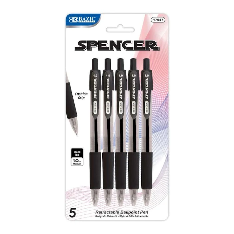 Retractable Pens - Black 5-Pack 1