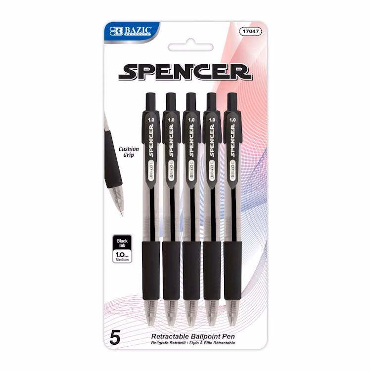 Retractable Pens - Black 5-Pack
