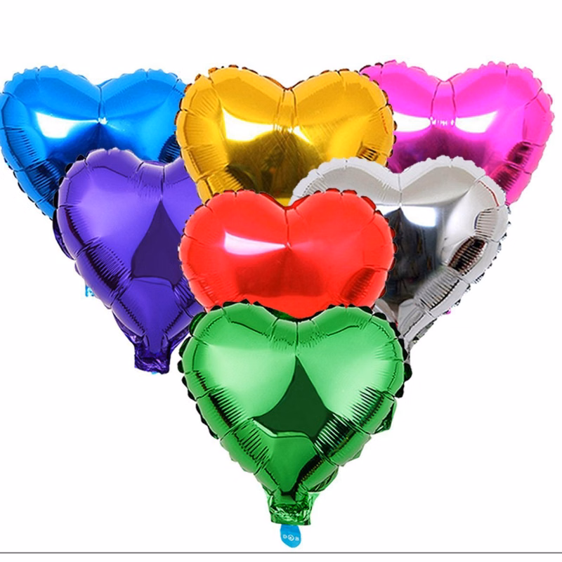 18 inch love-shaped aluminum film balloon